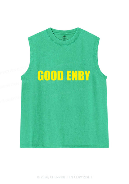 Good Enby Pride Y2K Washed Muscle Tank Cherrykitten