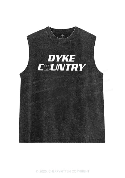 Dyke Country Pride Y2K Washed Muscle Tank Cherrykitten
