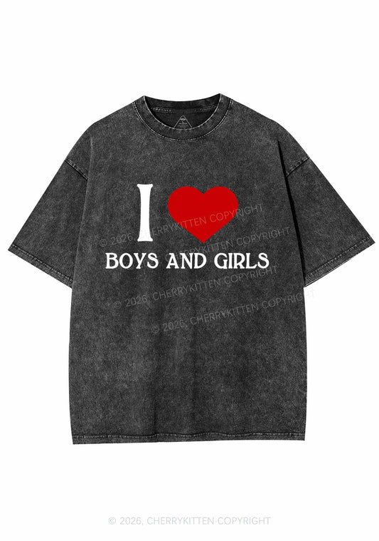 I Love Boys and Girls Pride Y2K Shirts Washed Tee Cherrykitten