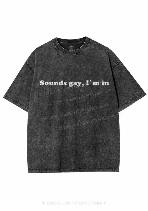 Glitter Sounds Gay Pride Y2K Shirts Washed Tee Cherrykitten