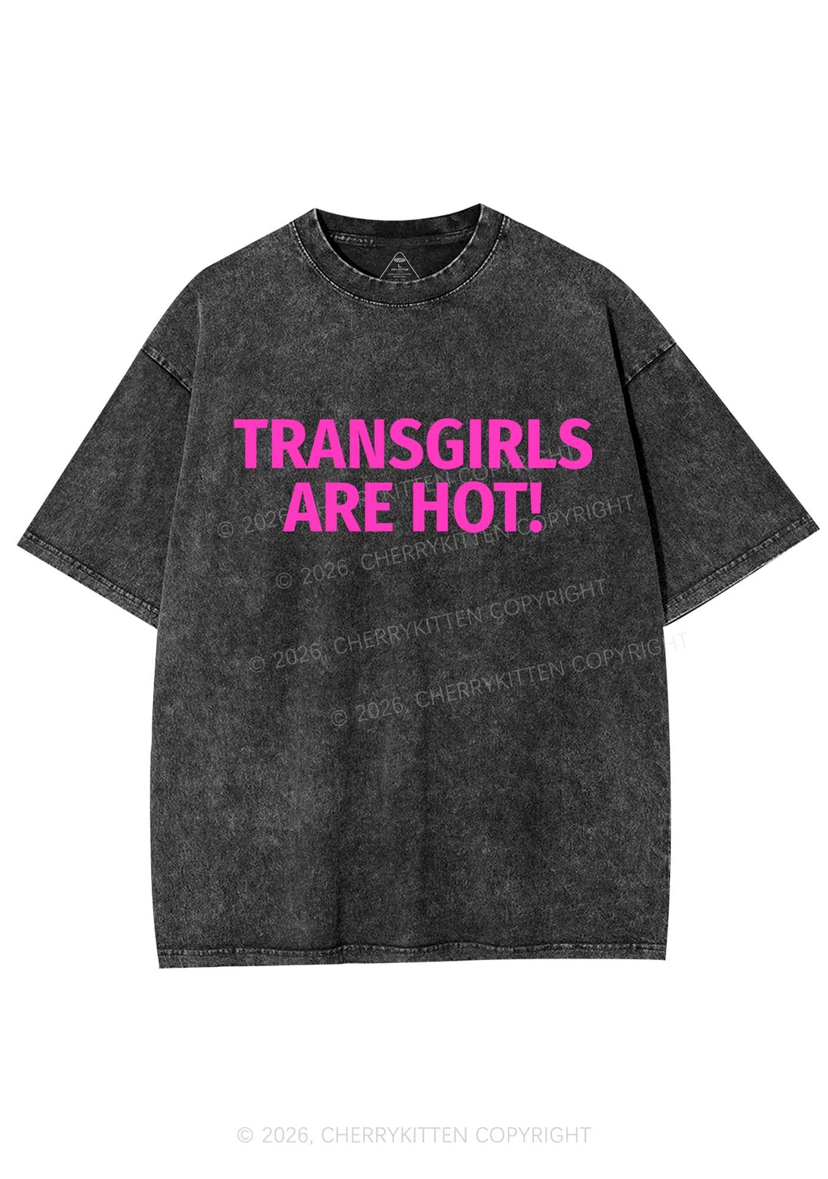 Transgirls Are Hot Pride Y2K Shirts Washed Tee Cherrykitten