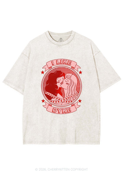 I Like Dyke Pride Y2K Shirts Washed Tee Cherrykitten