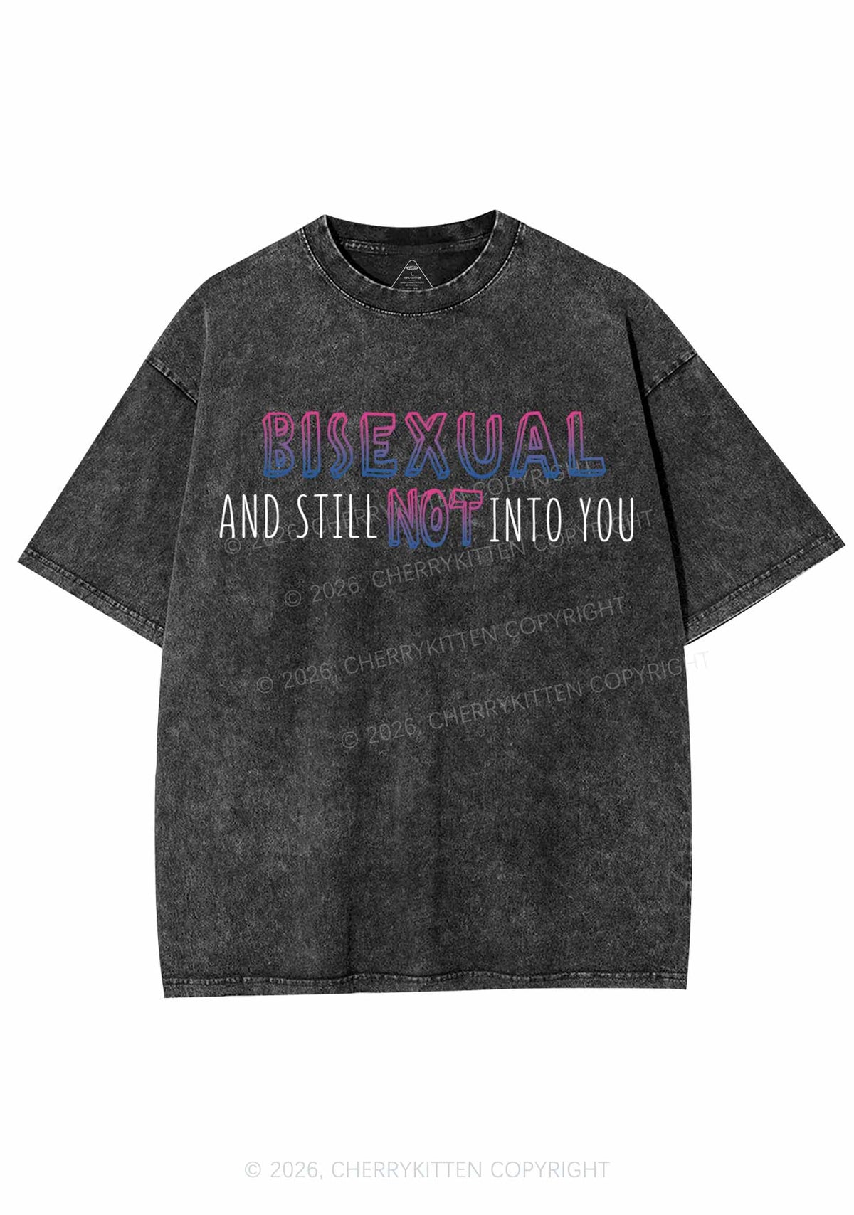 Bisexual And Still Not Into You Pride Y2K Shirts Washed Tee Cherrykitten