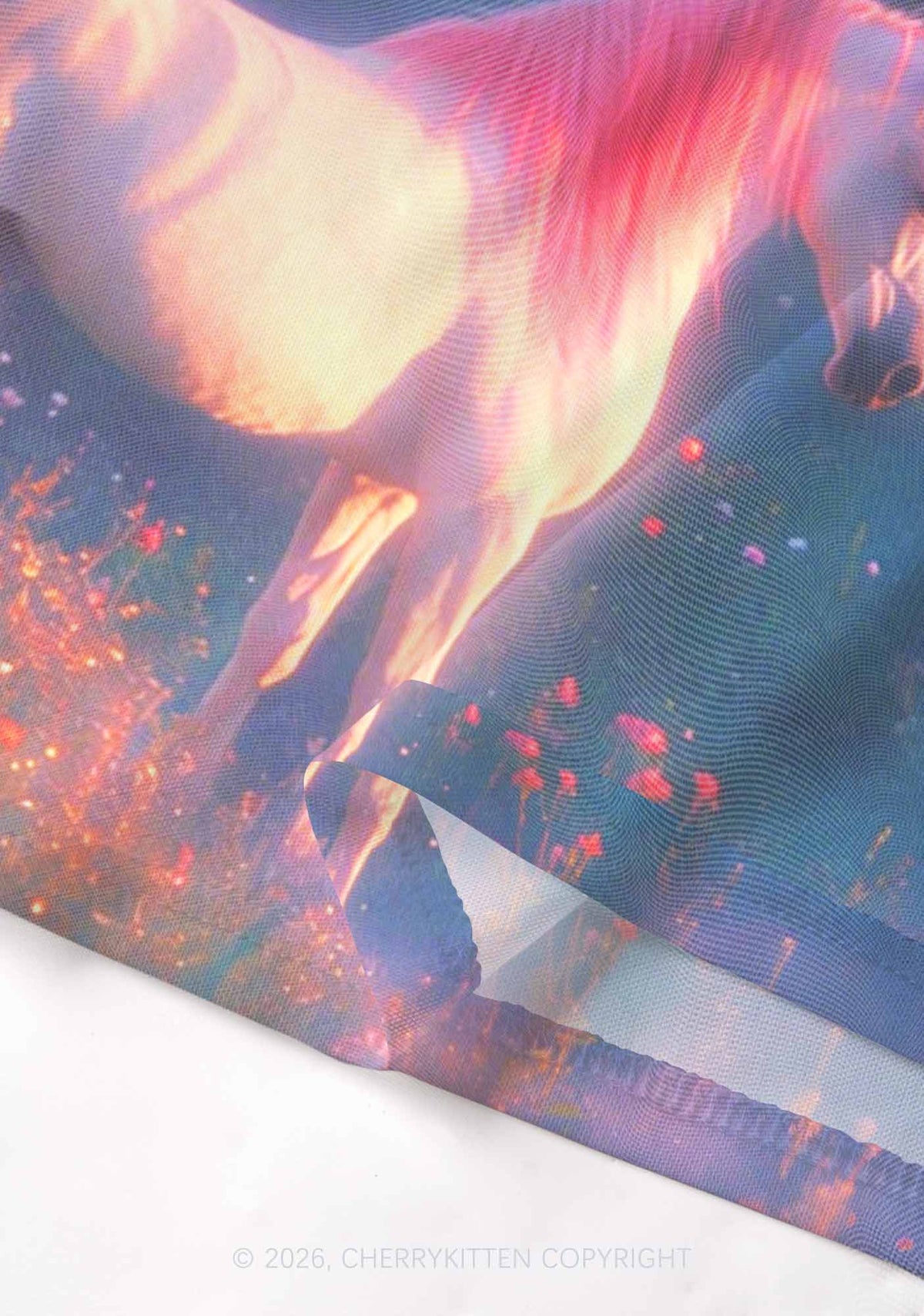 Fag Princess Horse Pride Y2K Mesh Crop Top Cherrykitten