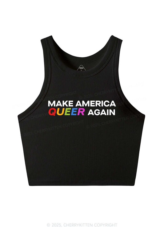 Make America Queer Again Pride Y2K Crop Tank Top Cherrykitten