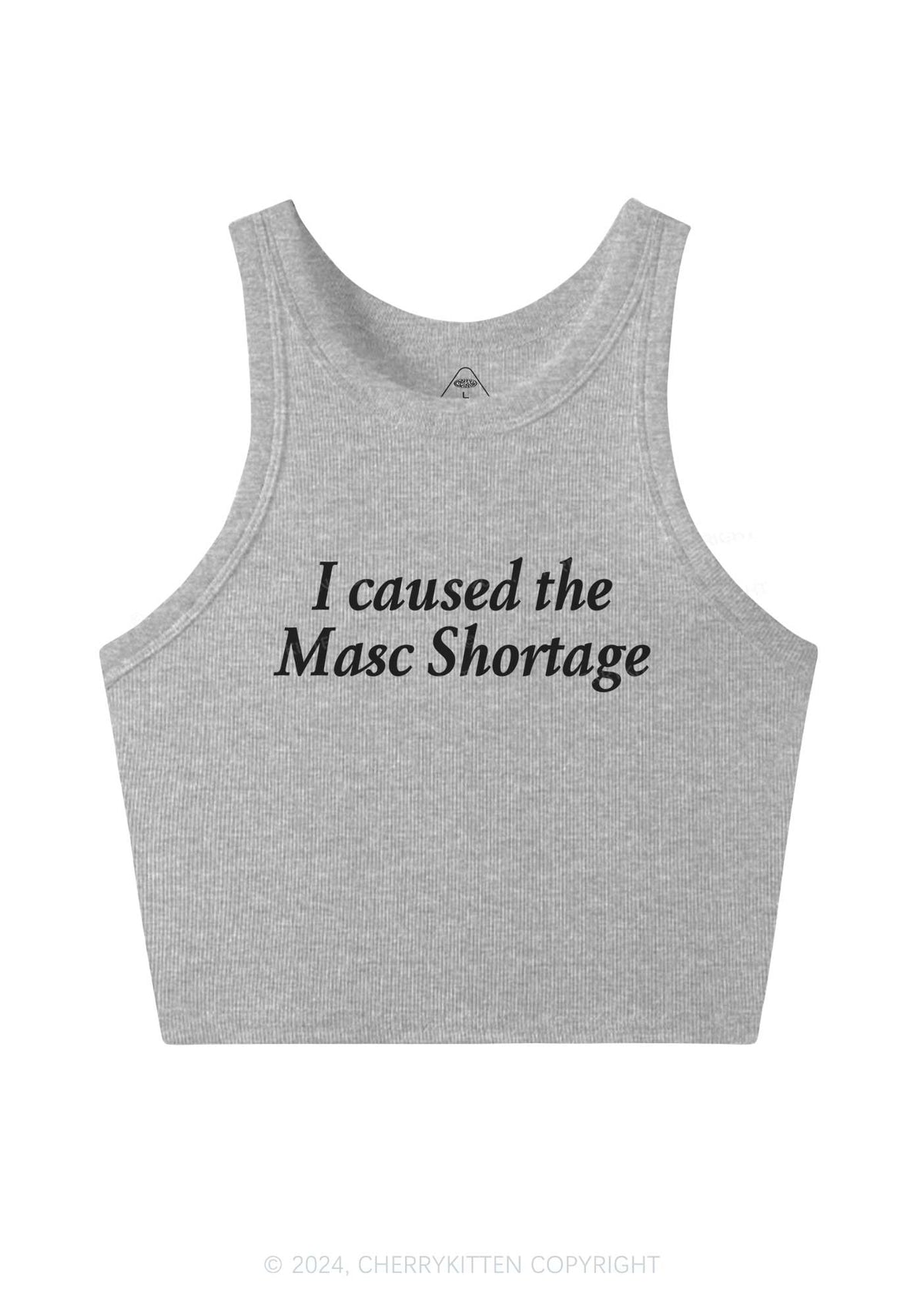 I Caused The Masc Shortage Y2K Crop Tank Top Cherrykitten
