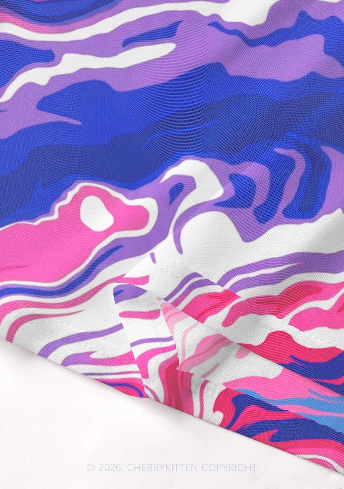 Bisexual Liquid Tie Dye Pride Y2K Mesh Crop Top Cherrykitten