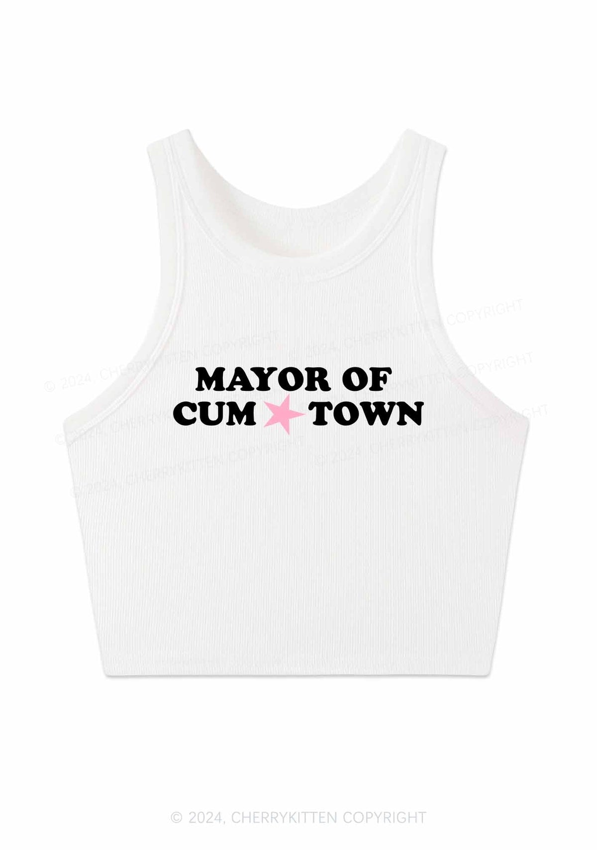 Mayor Of Come Town Y2K Crop Tank Top Cherrykitten