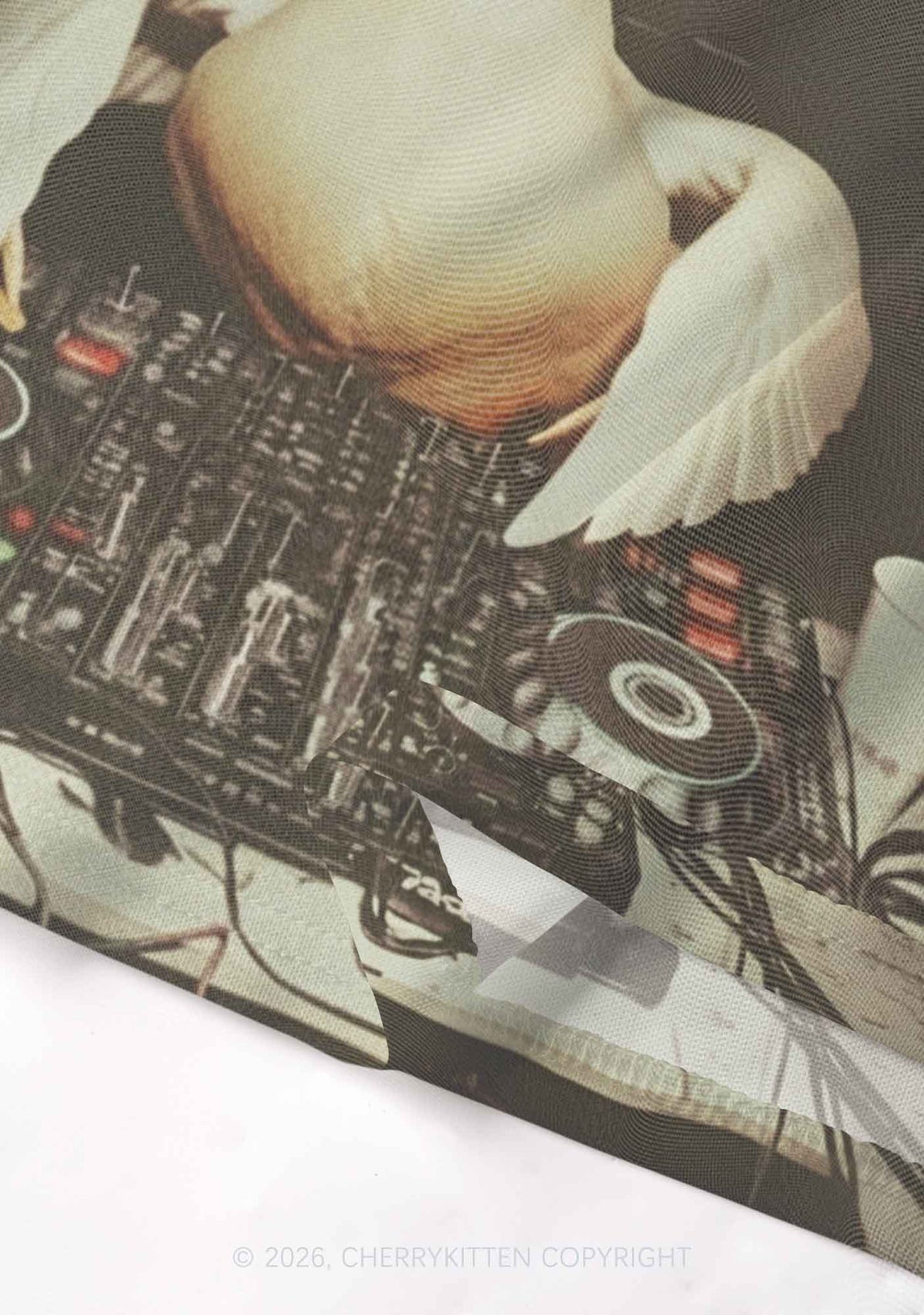 Sunglasses DJ Duck Y2K Mesh Crop Top Cherrykitten