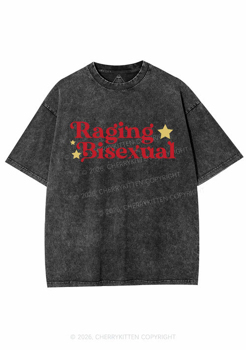 Raging Bisexual Stars Pride Y2K Shirts Washed Tee Cherrykitten