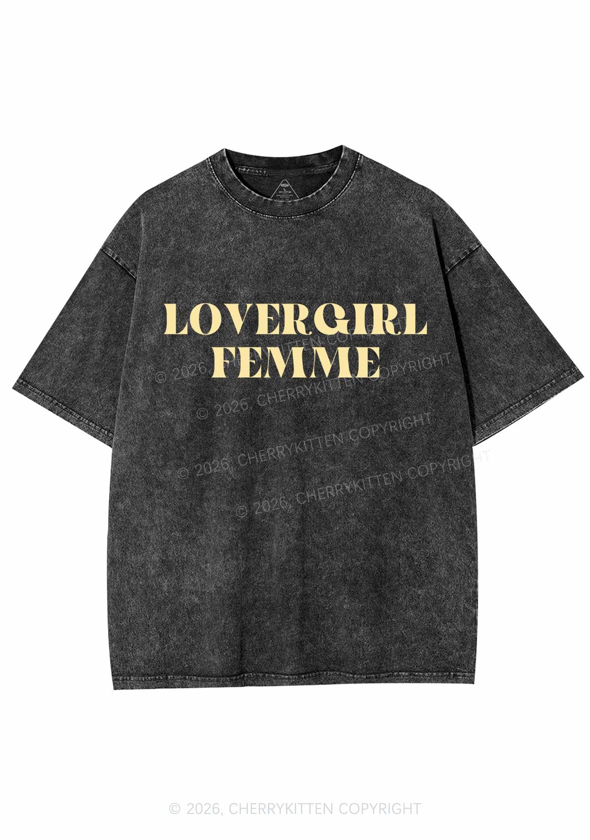 Lovergirl Femme Pride Y2K Shirts Washed Tee Cherrykitten