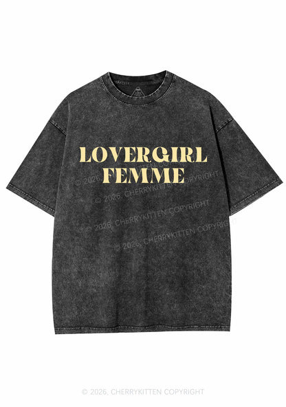 Lovergirl Femme Pride Y2K Shirts Washed Tee Cherrykitten