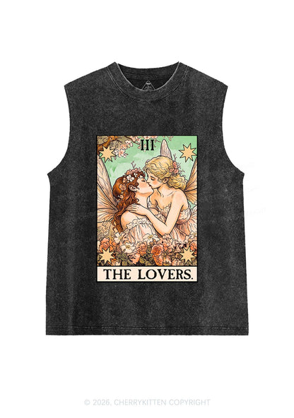 Fairykiss Lovers Tarot Pride Y2K Washed Muscle Tank Cherrykitten
