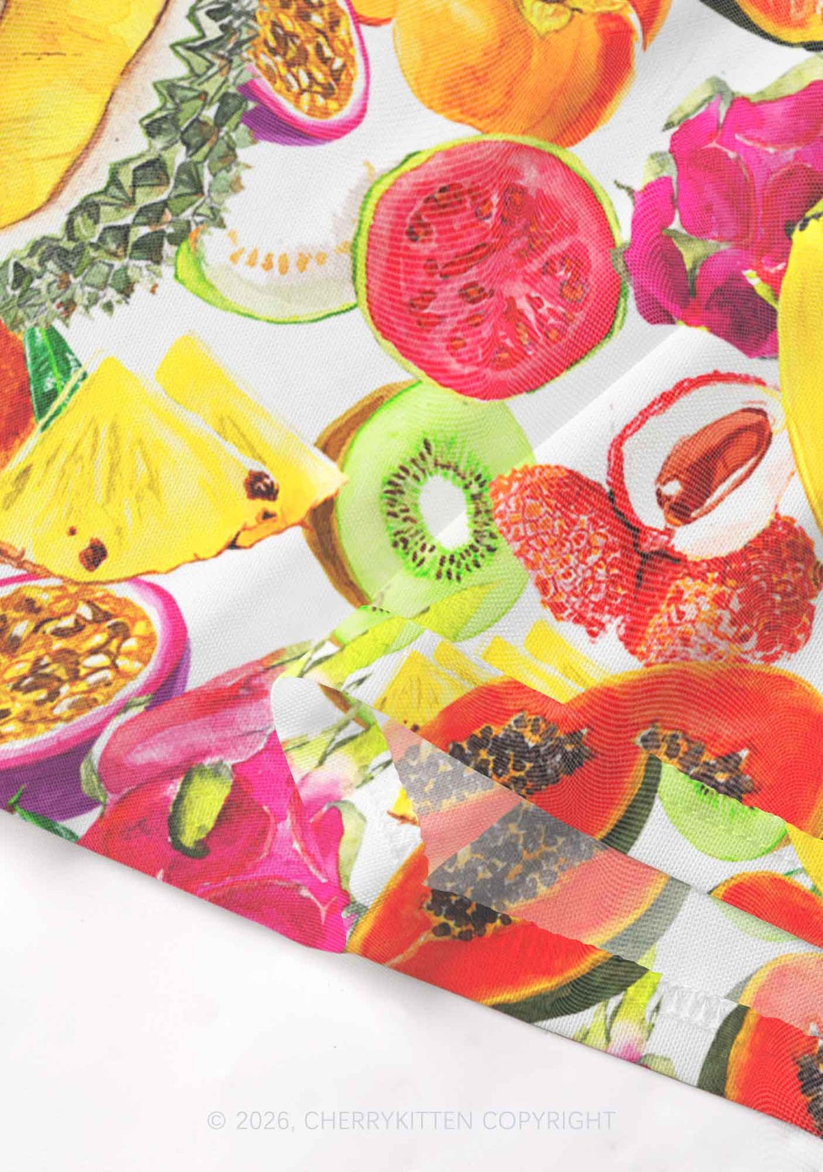 Tropical Fruit Pride Y2K Mesh Crop Top Cherrykitten