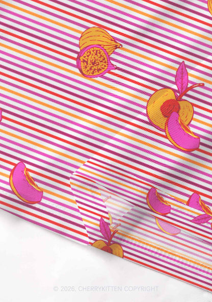Peachy Lesbian Stripe Pride Y2K Mesh Crop Top Cherrykitten