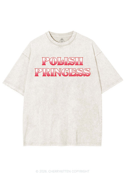 Polish Princess St Patricks Y2K Shirts Washed Tee Cherrykitten