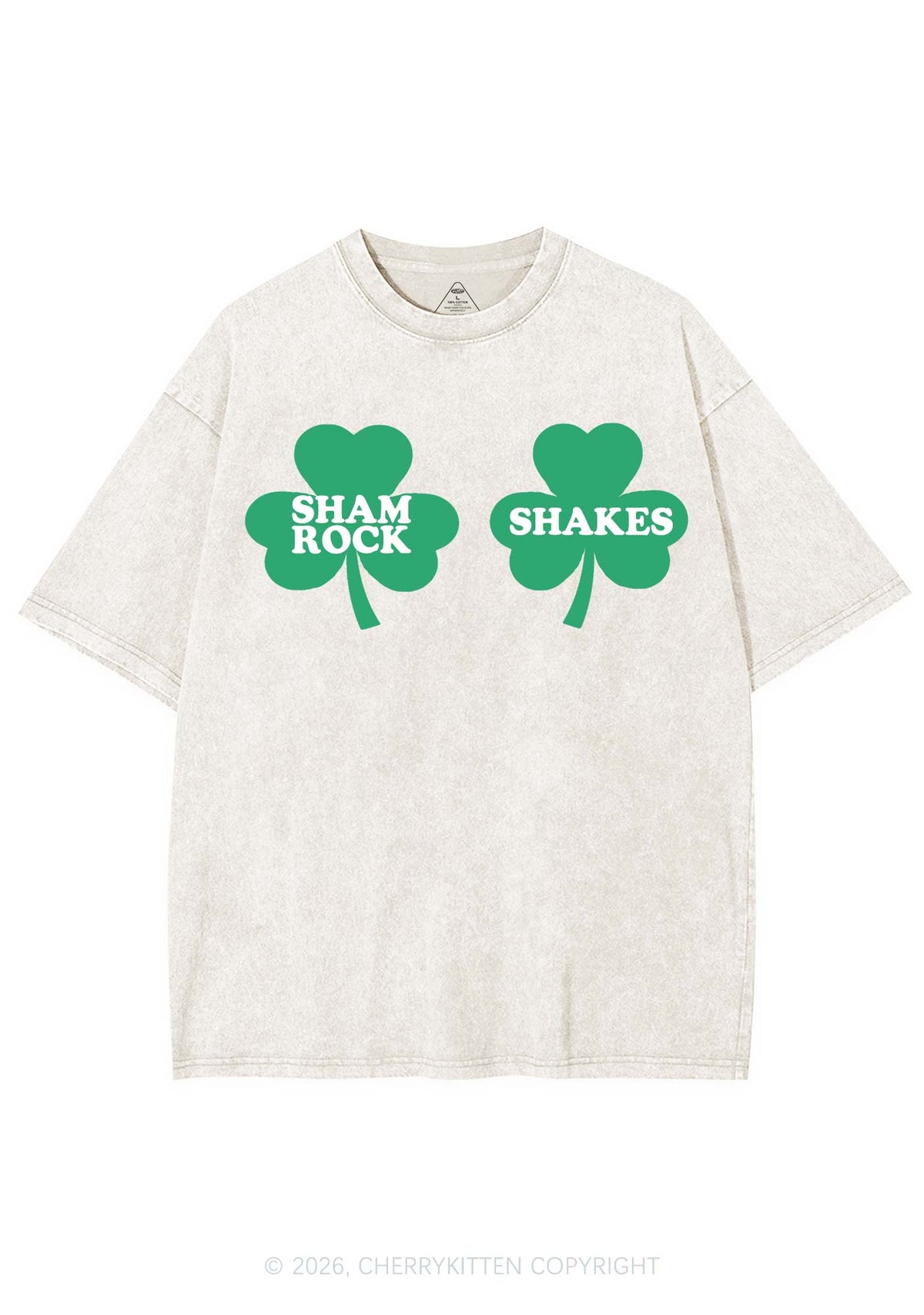 Shamrock Shakes St Patricks Y2K Shirts Washed Tee Cherrykitten