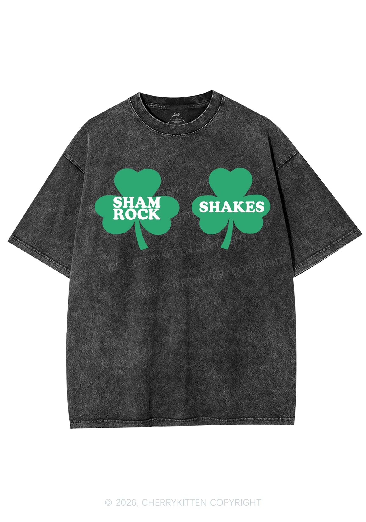 Shamrock Shakes St Patricks Y2K Shirts Washed Tee Cherrykitten
