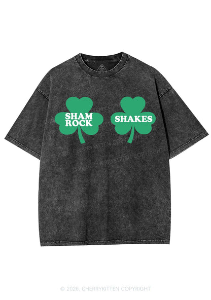 Shamrock Shakes St Patricks Y2K Shirts Washed Tee Cherrykitten