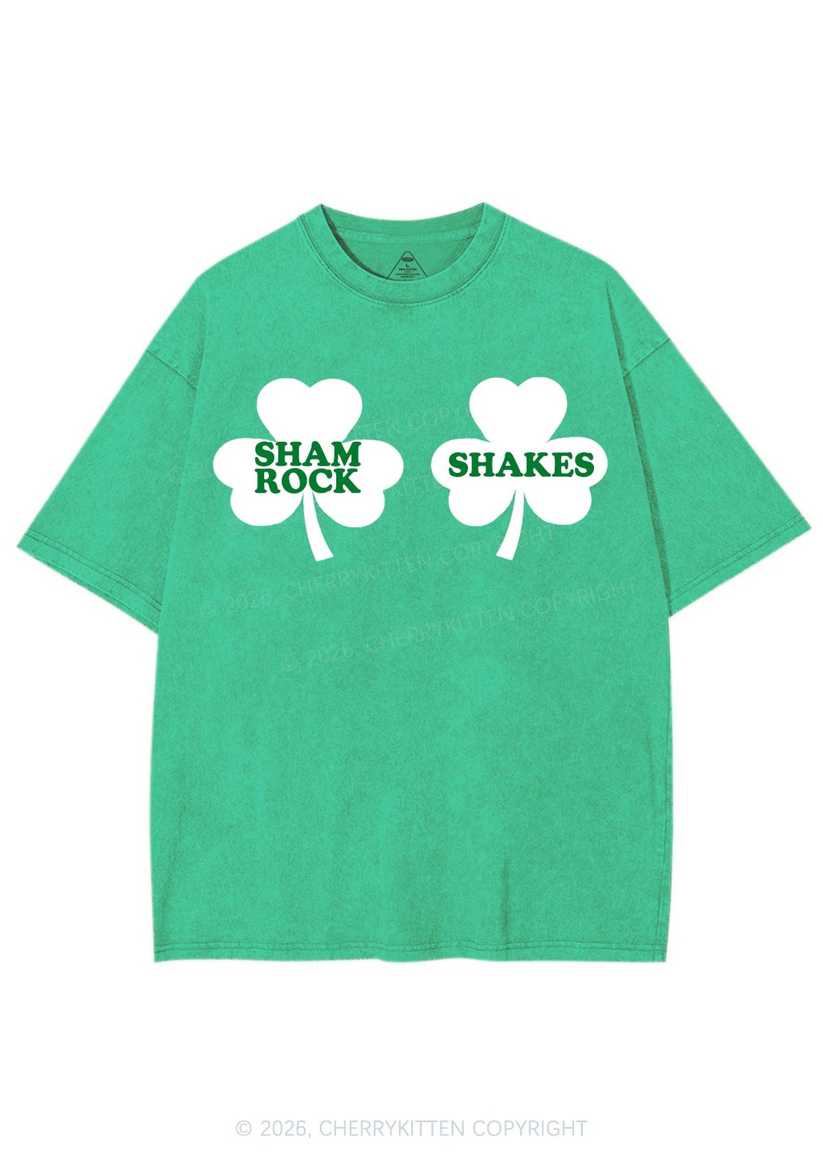 Shamrock Shakes St Patricks Y2K Shirts Washed Tee Cherrykitten