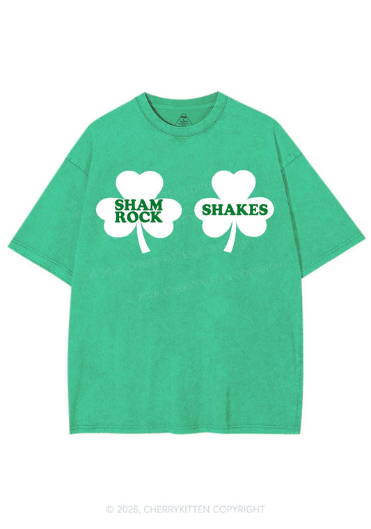 Shamrock Shakes St Patricks Y2K Shirts Washed Tee Cherrykitten