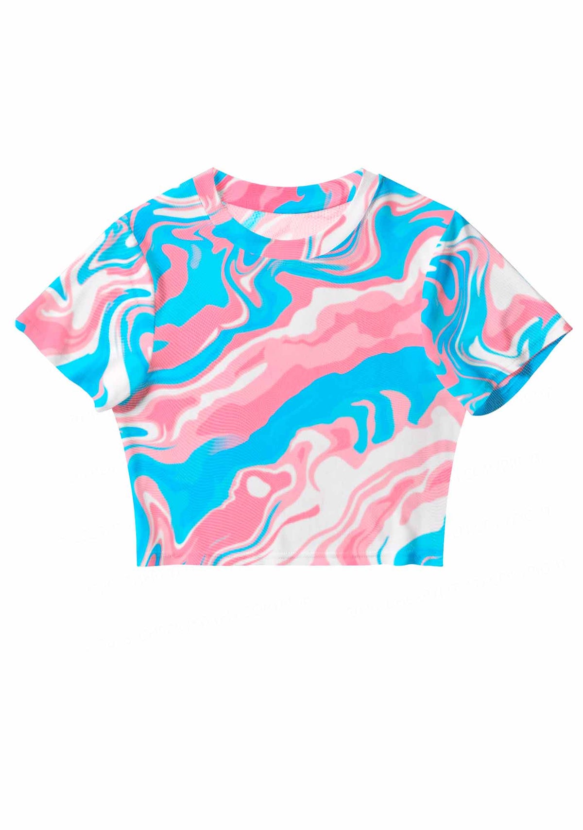 Trans Liquid Tie Dye Pride Y2K Mesh Crop Top Cherrykitten