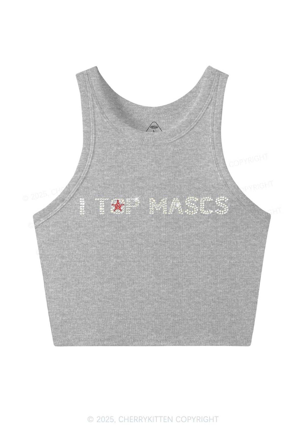 Rhinestone I Top Mascs Pride Y2K Crop Tank Top Cherrykitten