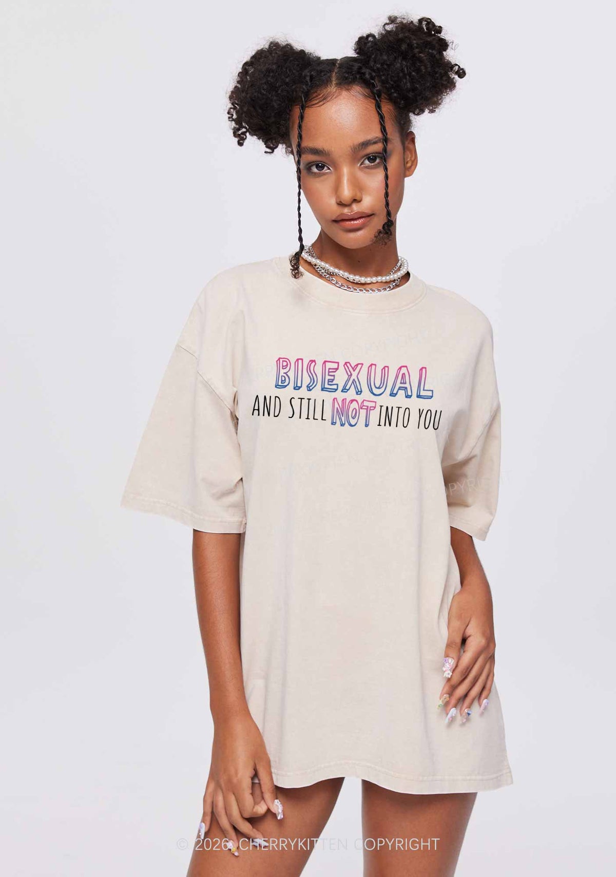 Bisexual And Still Not Into You Pride Y2K Shirts Washed Tee Cherrykitten