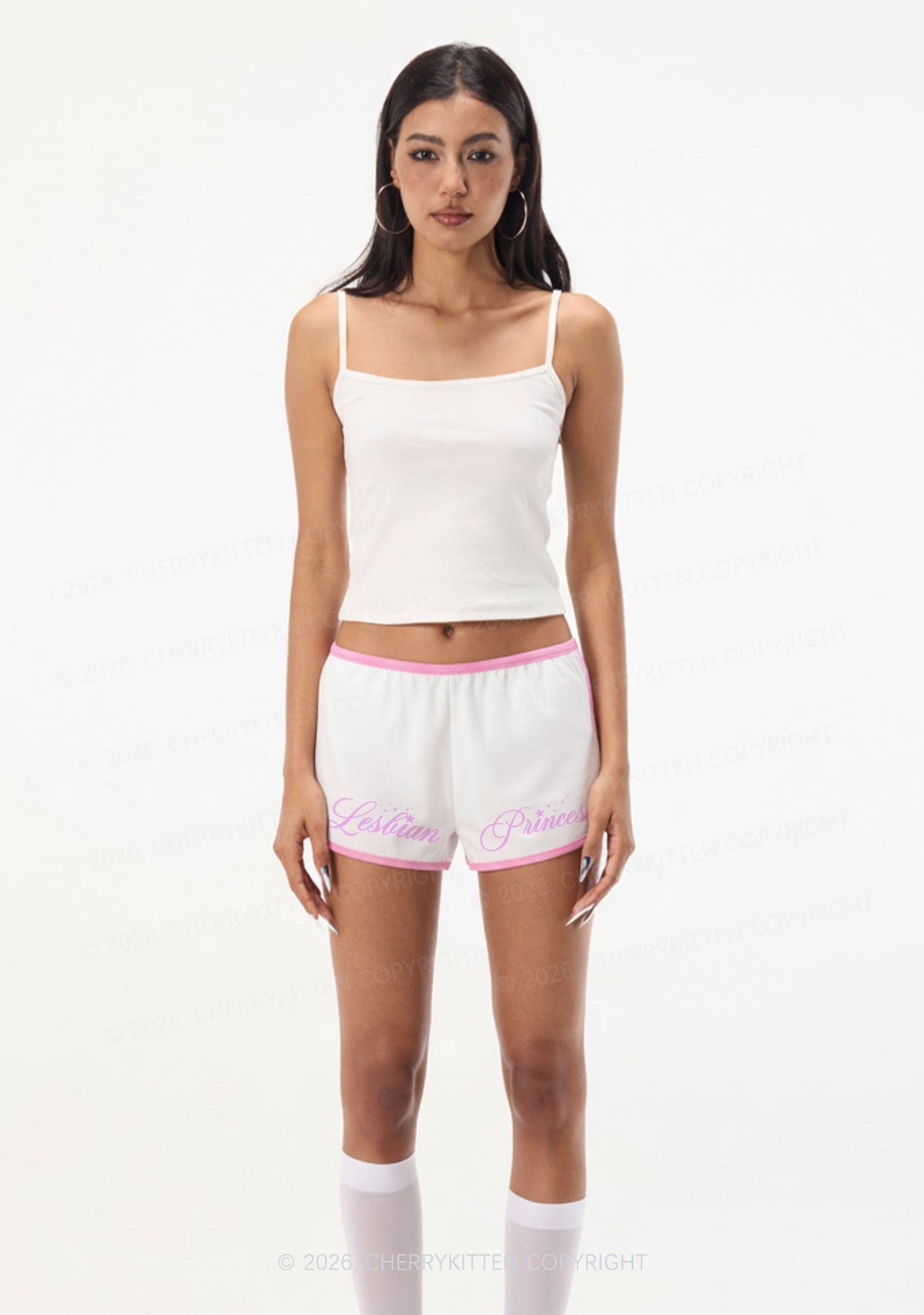 Lesbian Princess Pride Y2K Booty Shorts Cherrykitten