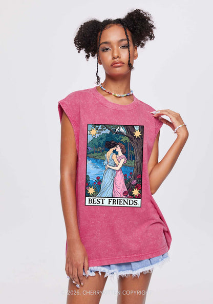 Best Friends Tarot Pride Y2K Washed Muscle Tank Cherrykitten