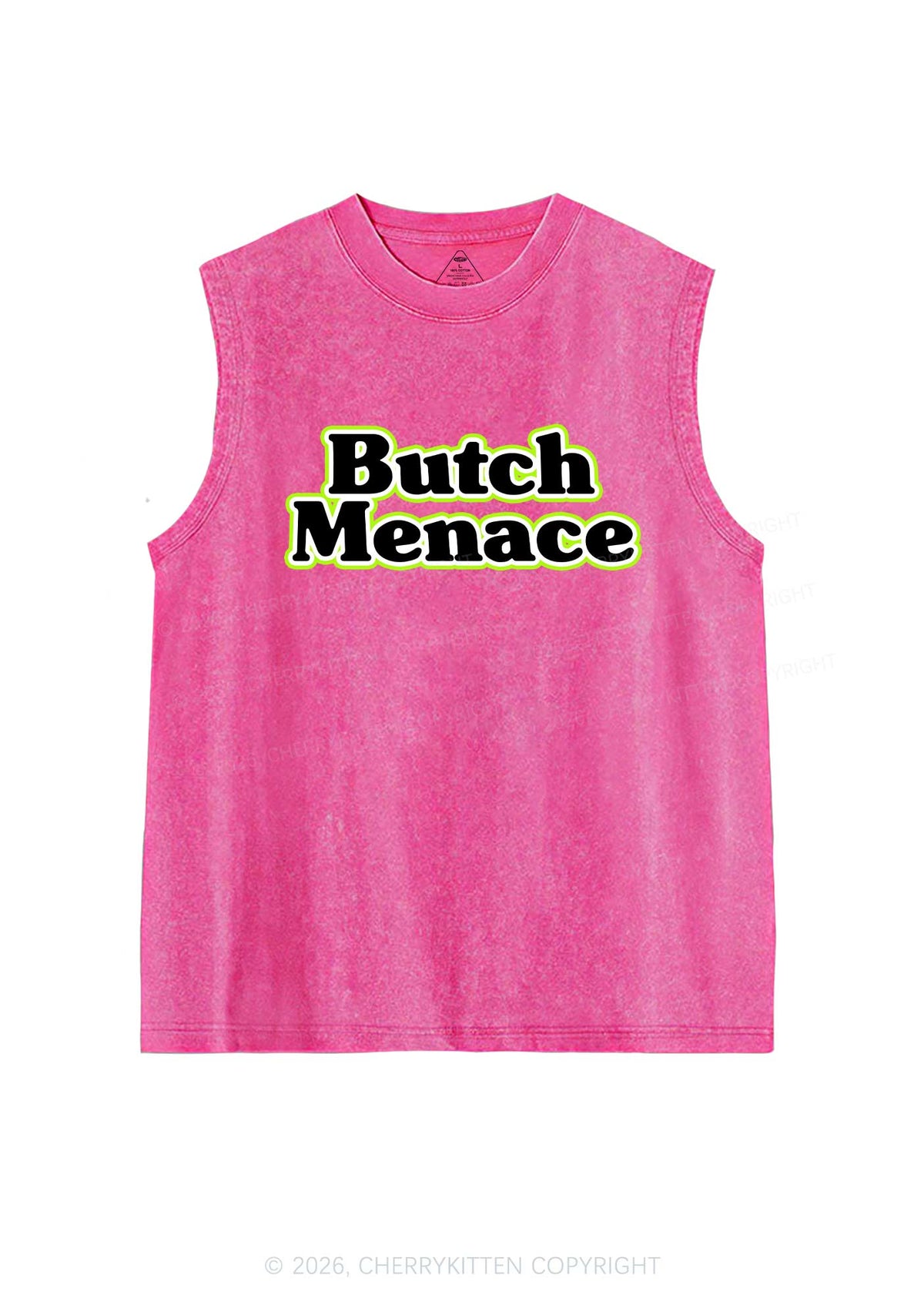 Butch Menace Pride Y2K Washed Muscle Tank Cherrykitten