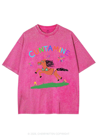 Cxxtamine Pony Y2K Shirts Washed Tee Cherrykitten