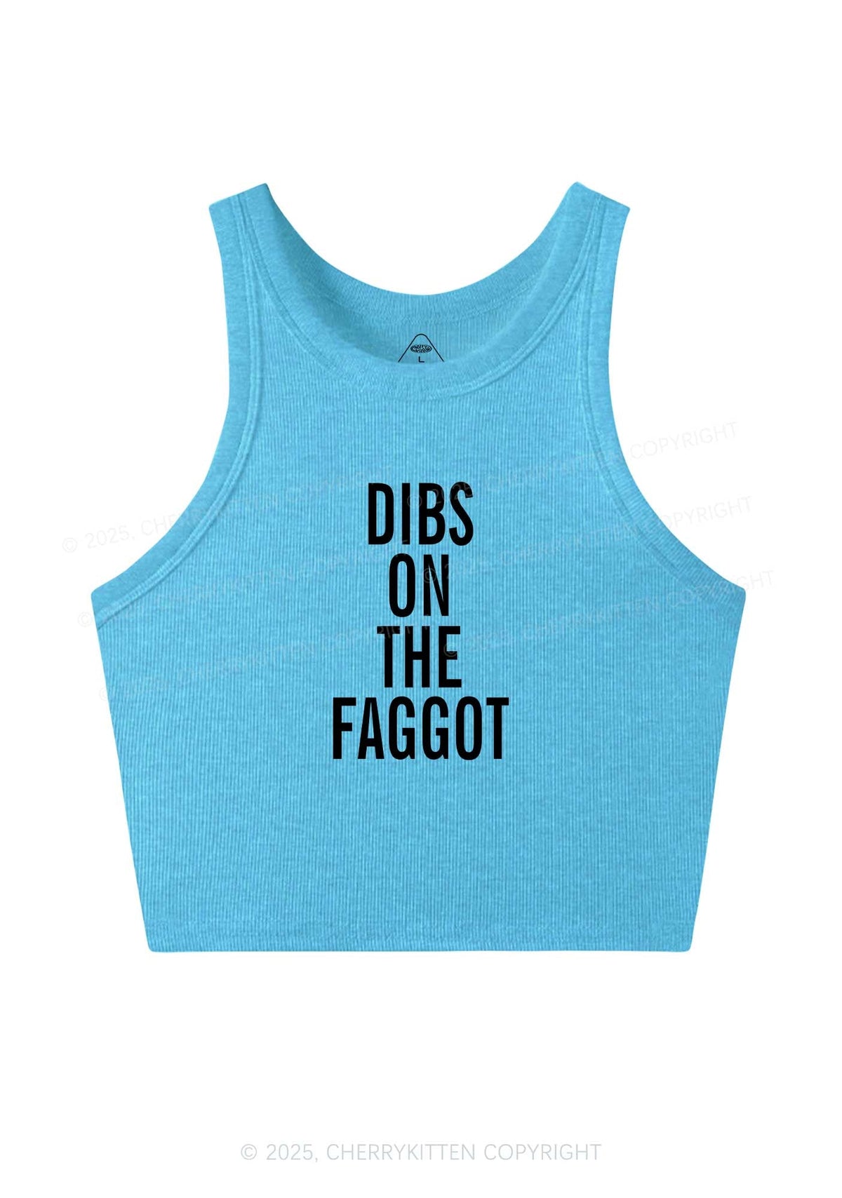 Dibs On The Faggot Pride Y2K Crop Tank Top Cherrykitten