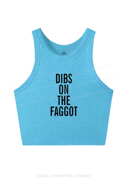 Dibs On The Faggot Pride Y2K Crop Tank Top Cherrykitten