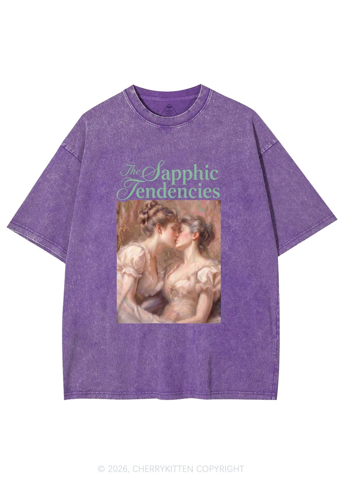 The Sapphic Tendencies Kiss Pride Y2K Shirts Washed Tee Cherrykitten
