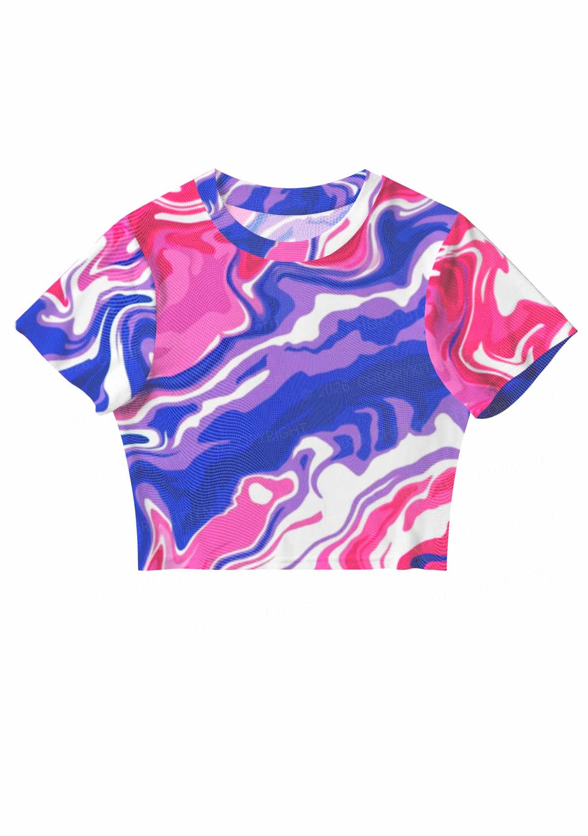Bisexual Liquid Tie Dye Pride Y2K Mesh Crop Top Cherrykitten