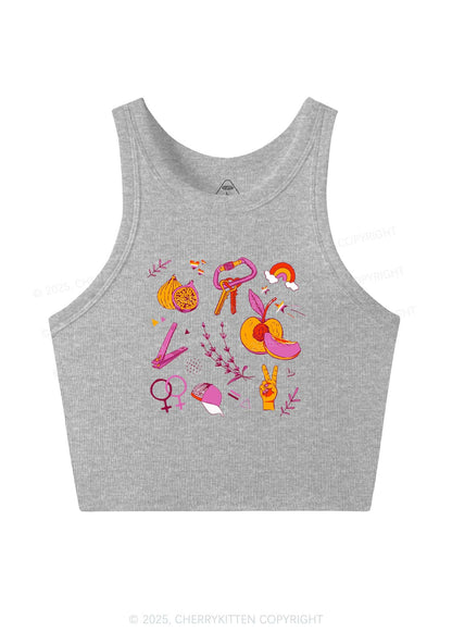 Lesbian Symbols Y2K Crop Tank Top Cherrykitten