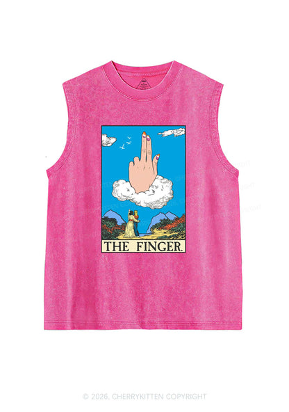 The Lesbians Finger Pride Y2K Washed Muscle Tank Cherrykitten