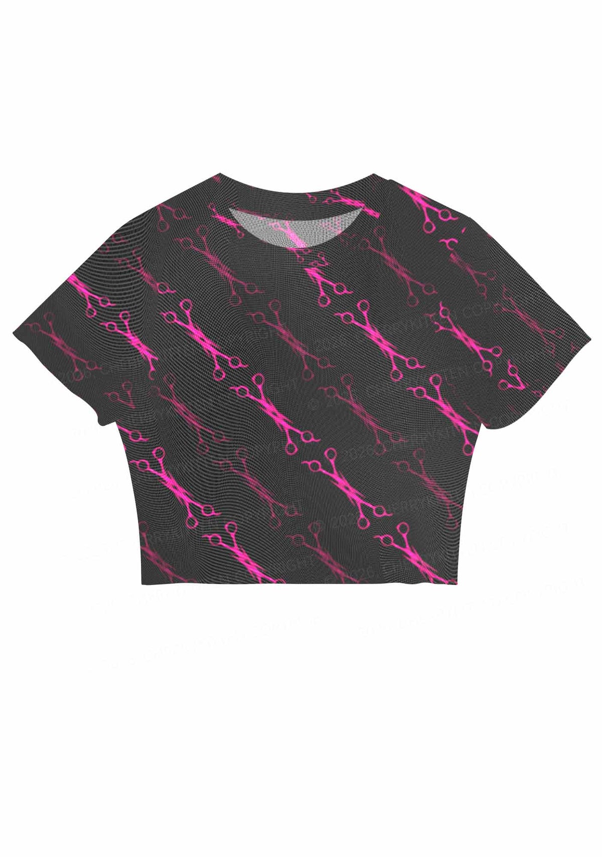 Pink Scissors Pride Y2K Mesh Crop Top Cherrykitten