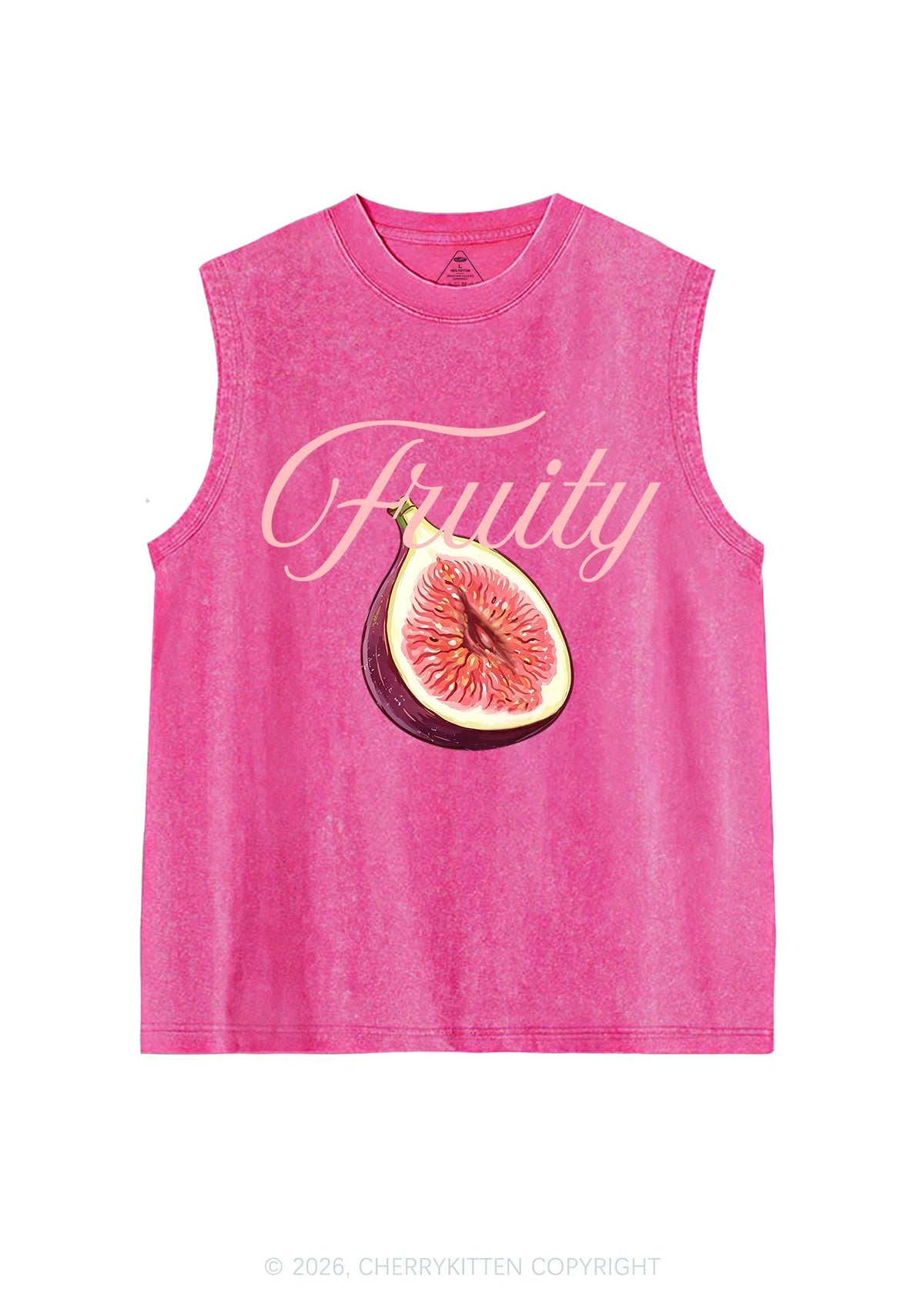 Fruity Fig Pride Y2K Washed Muscle Tank Cherrykitten