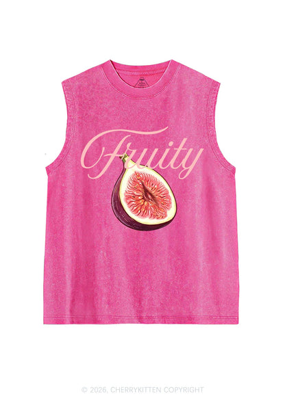 Fruity Fig Pride Y2K Washed Muscle Tank Cherrykitten