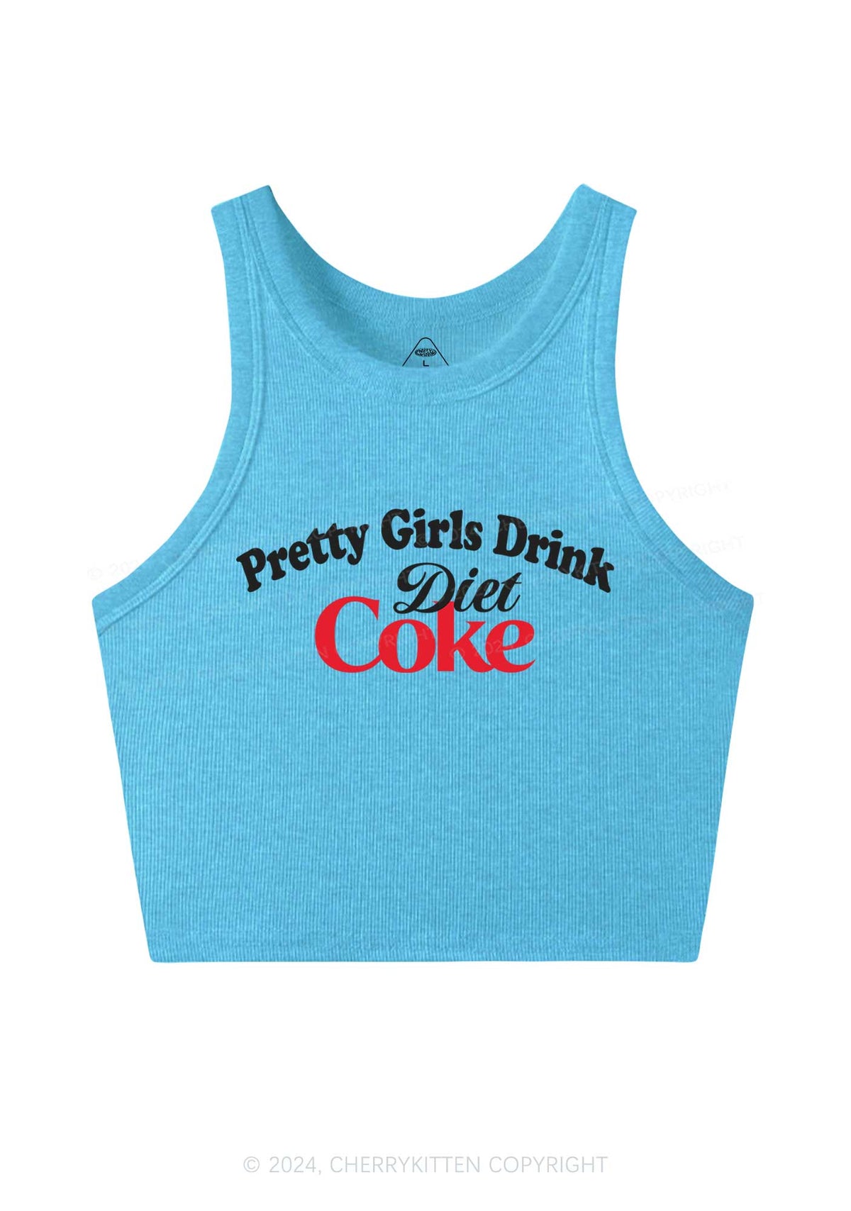 Pretty Girls Drink Diet Cola Y2K Crop Tank Top Cherrykitten