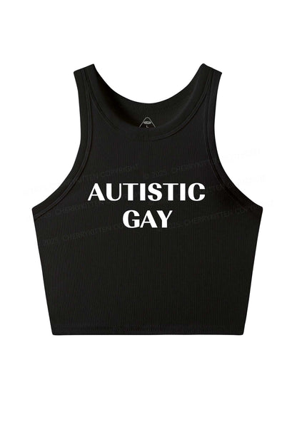 Autistic Gay Pride Y2K Crop Tank Top Cherrykitten