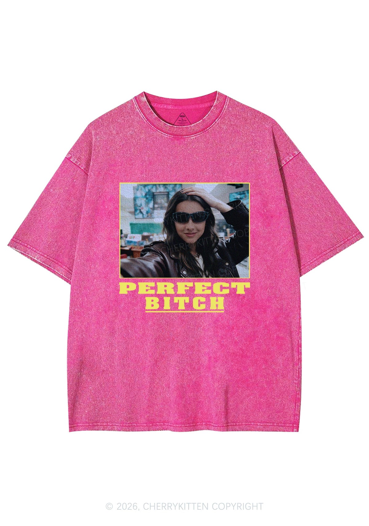 Custom Perfect Bxxch Y2K Shirts Washed Tee Cherrykitten