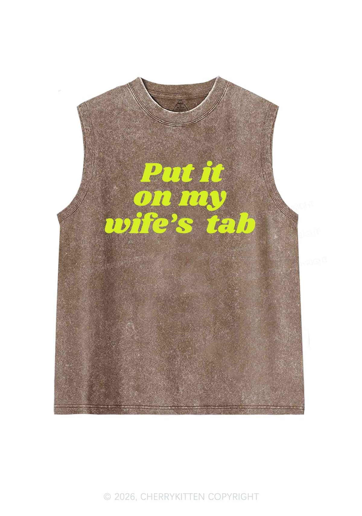 Put It On My Wifes Tab Pride Y2K Washed Muscle Tank Cherrykitten