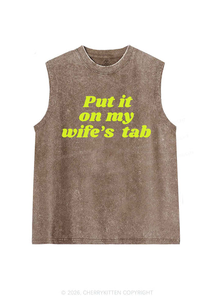 Put It On My Wifes Tab Pride Y2K Washed Muscle Tank Cherrykitten