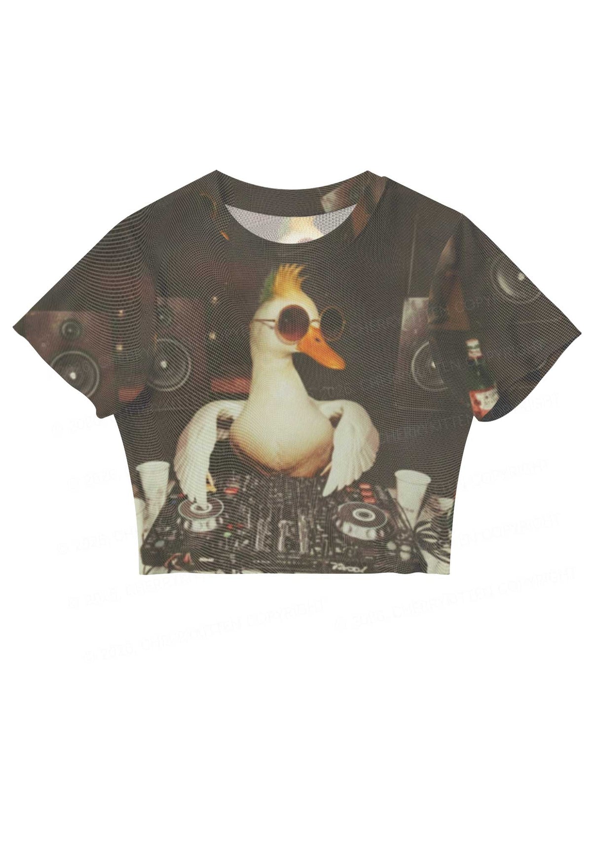 Sunglasses DJ Duck Y2K Mesh Crop Top Cherrykitten