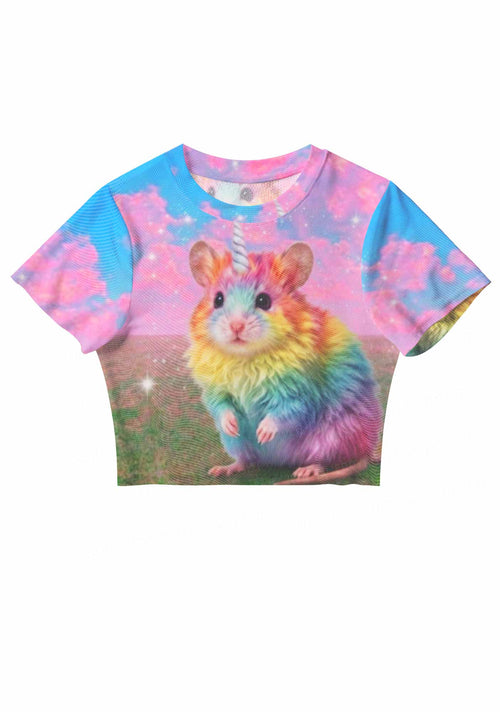 Unicorn Rat Pride Y2K Mesh Crop Top Cherrykitten
