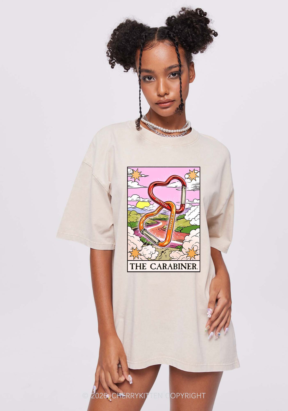 The Carabiner Tarot Pride Y2K Shirts Washed Tee Cherrykitten