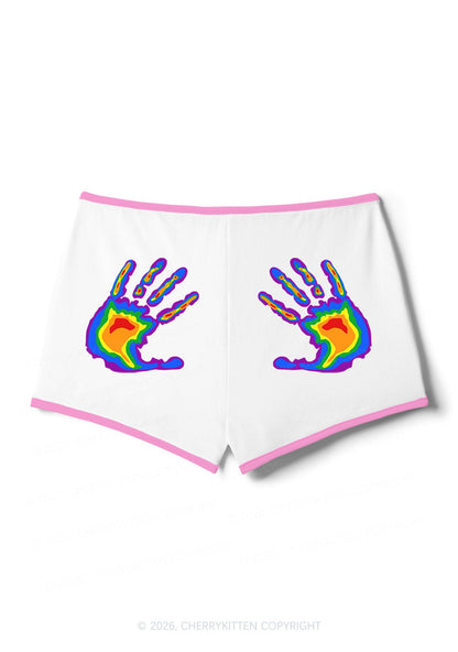 Pride Thermal Hands Y2K Booty Shorts Cherrykitten